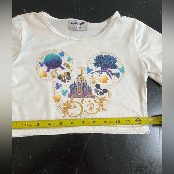 Disneyworld Anniversary swing skirt & crop top set mickey minnie mouse castle - Picture 7 of 10